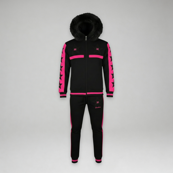 MDB Couture Men's M-Star Fur Hooded Sweatsuit
