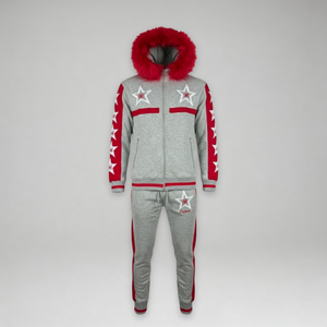 MDB Couture Men's M-Star Fur Hooded Sweatsuit