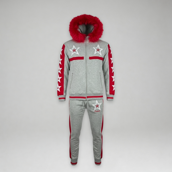 MDB Couture Men's M-Star Fur Hooded Sweatsuit