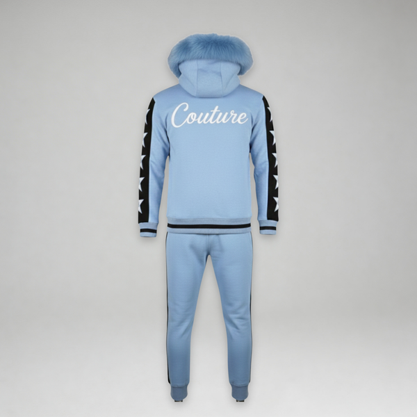 MDB Couture Men's M-Star Fur Hooded Sweatsuit