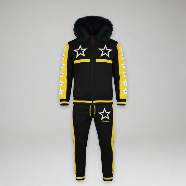 MDB Couture Men's M-Star Fur Hooded Sweatsuit