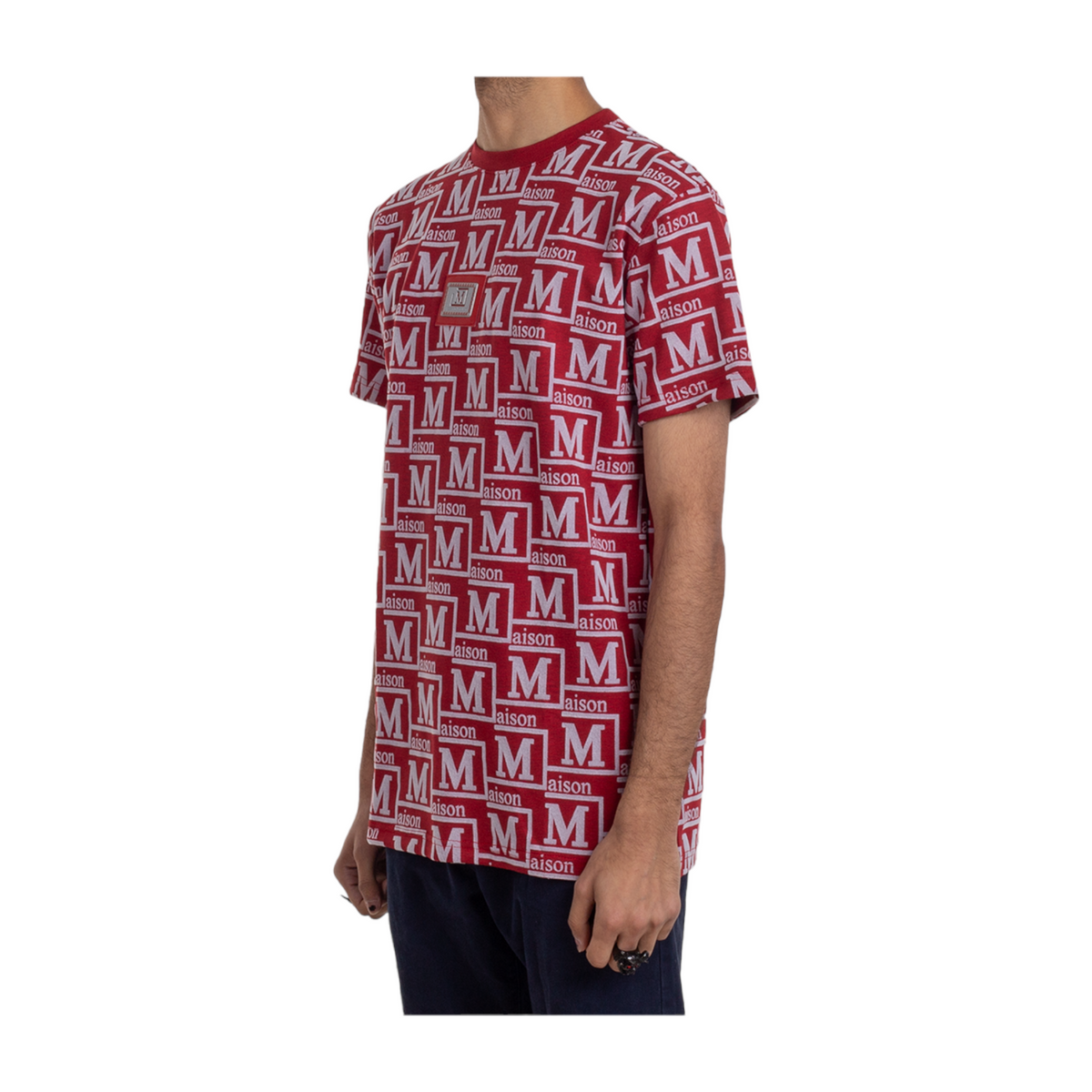 MDB Couture Men's Monogram Woven T-shirt - Red