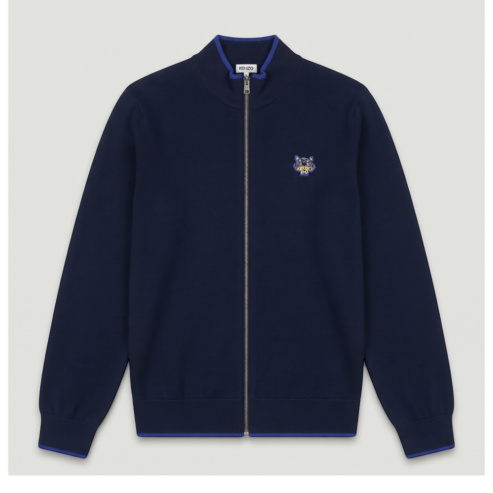 Kenzo Men's Tiger Crest Zipped Cardigan Sweater