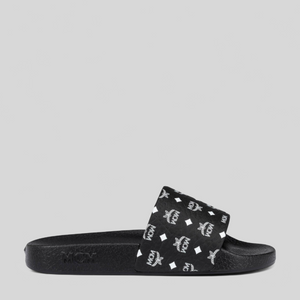 MCM Men's Monogram Print Rubber Slides