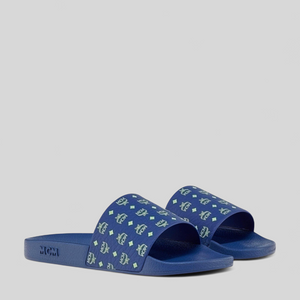 MCM Men's Monogram Print Rubber Slides