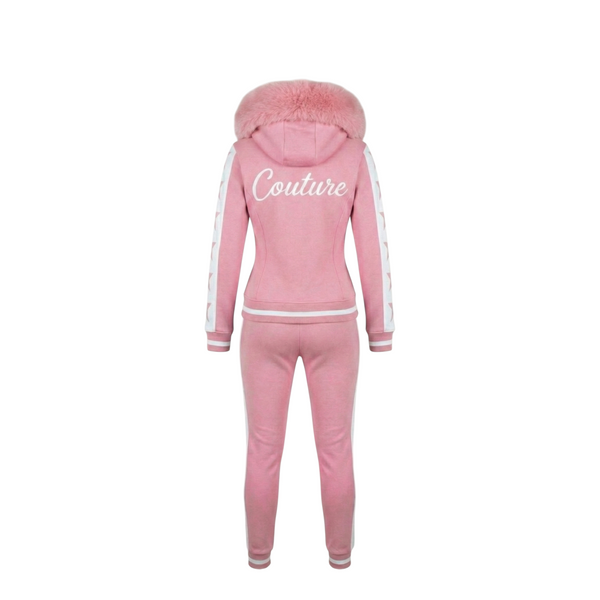 MDB Couture Women's M-Star Fur Hooded Sweatsuit