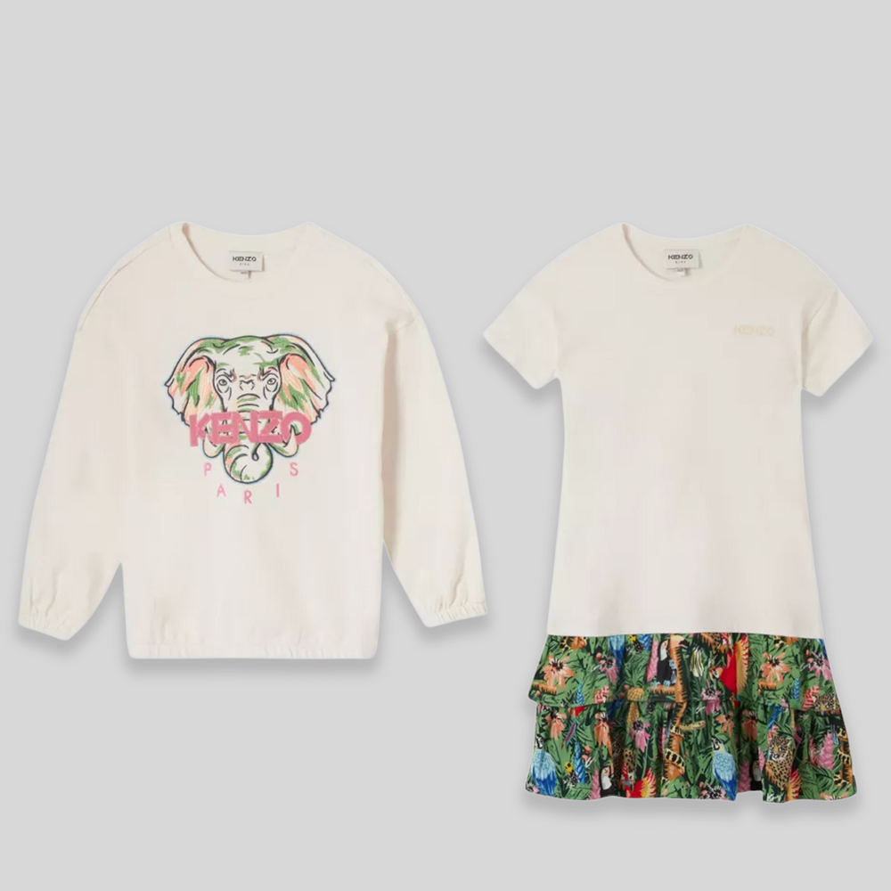 Kenzo Kids Tiger Floral Print Dress Set