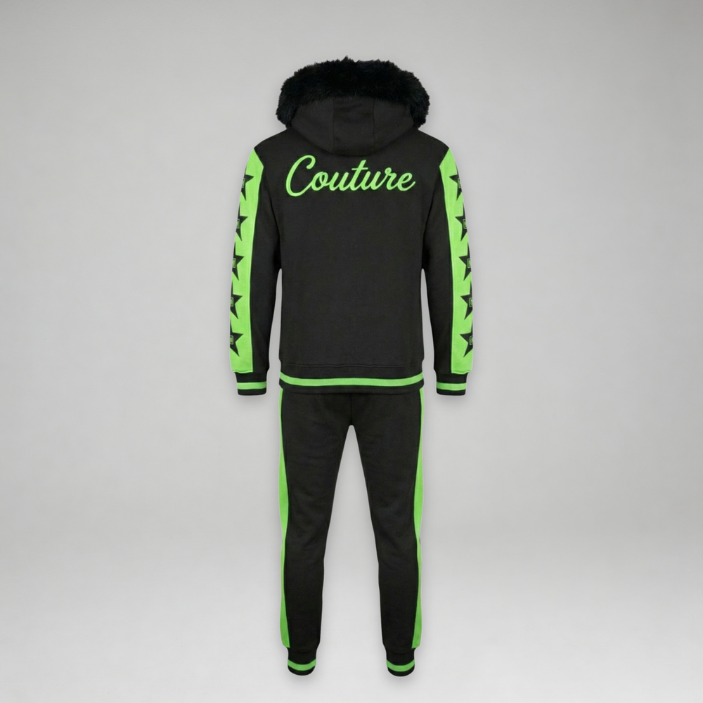 MDB Couture Men's M-Star Fur Hooded Sweatsuit