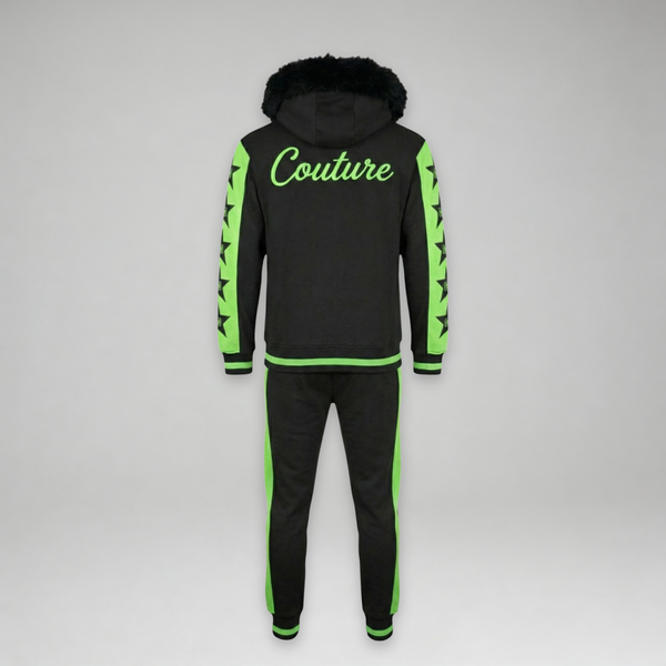 MDB Couture Men's M-Star Fur Hooded Sweatsuit