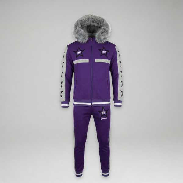 MDB Couture Men's M-Star Fur Hooded Sweatsuit