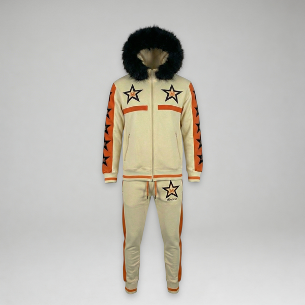 MDB Couture Men's M-Star Fur Hooded Sweatsuit
