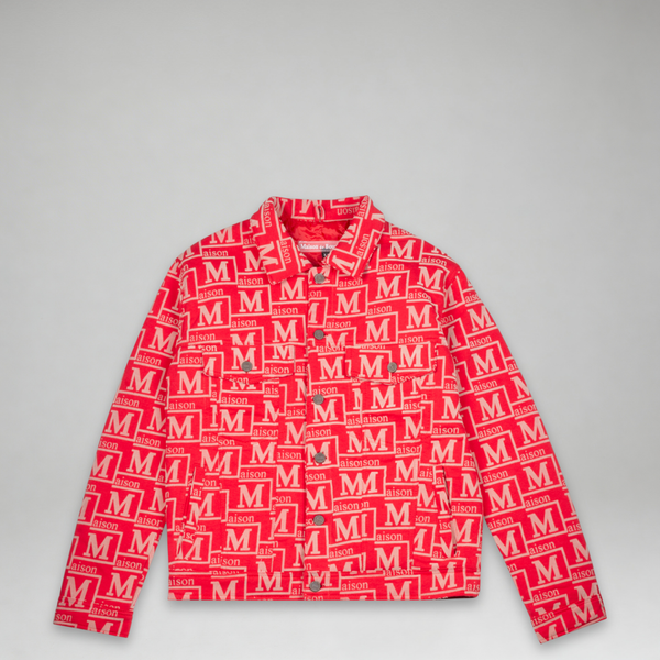 MDB Couture Men's Flocked Monogram Logo Jacket