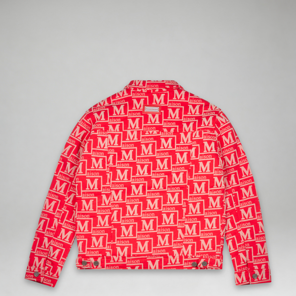 MDB Couture Men's Flocked Monogram Logo Jacket