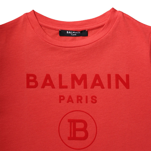 Balmain Kids Flocked Logo T-Shirt