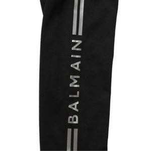 Balmain Kids Girl's Striped Logo Leggings
