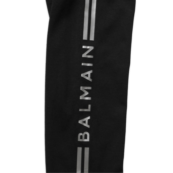 Balmain Kids Girl's Striped Logo Leggings