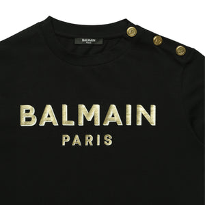 Balmain Kids Metallic 3D Logo T-Shirt