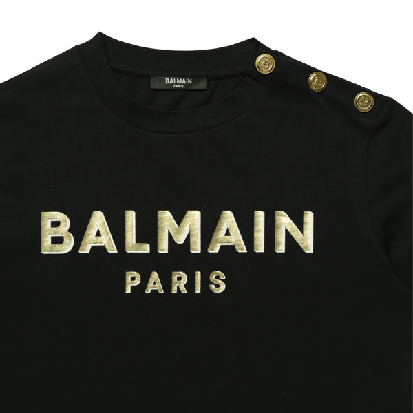 Balmain Kids Metallic 3D Logo T-Shirt