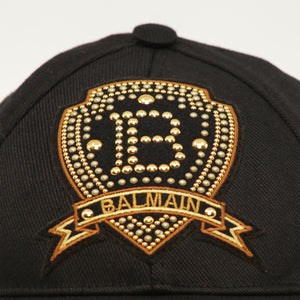 Balmain Kids Embellished Emblem Logo Baseball Cap