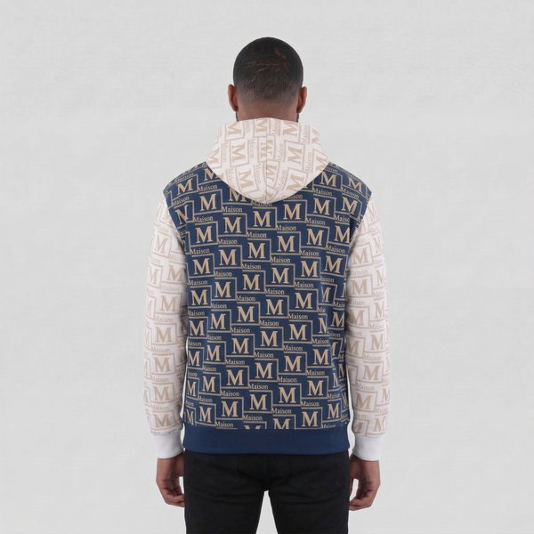 MDB Couture Men's Colorblock Monogram Hoodie Sweatshirt