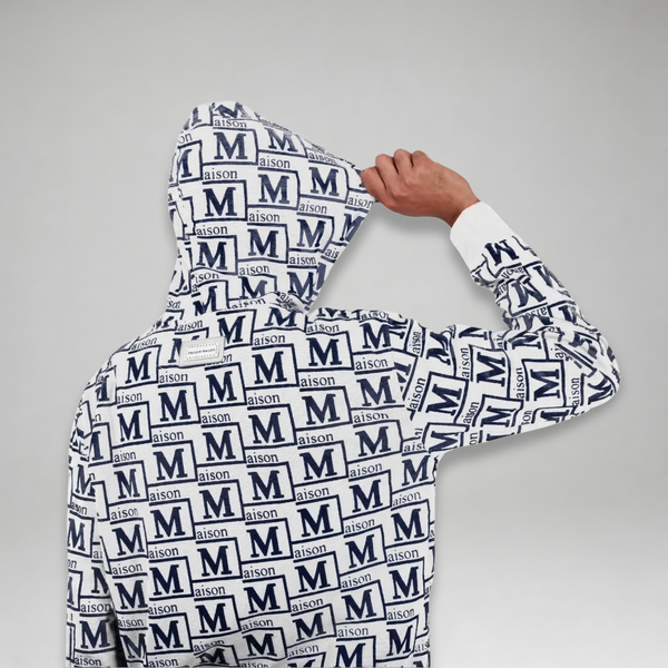 MDB Couture Men's Monogram Woven Hoodie Sweatshirt