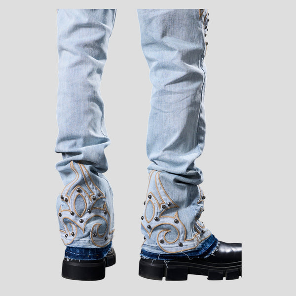 Hidden Treasures 'Tribal' Slim Stacked Fit Denim Jeans