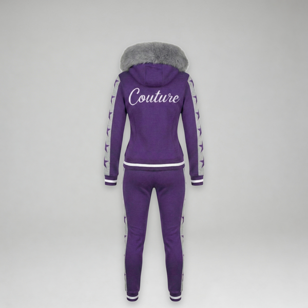MDB Couture Women's M-Star Fur Hooded Sweatsuit