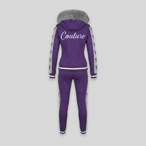 MDB Couture Women's M-Star Fur Hooded Sweatsuit