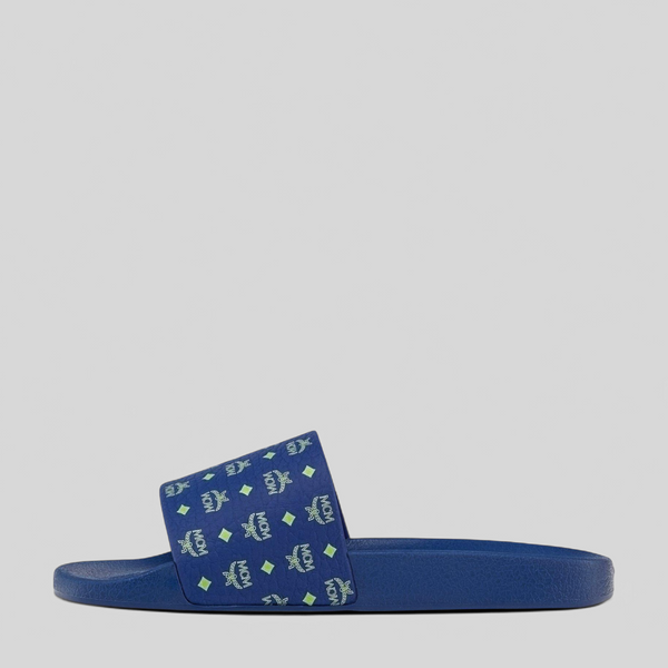 MCM Men's Monogram Print Rubber Slides