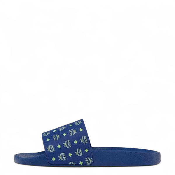MCM Men's Monogram Print Rubber Slides