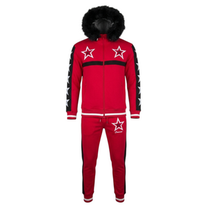 MDB Couture Men's M-Star Fur Hooded Sweatsuit