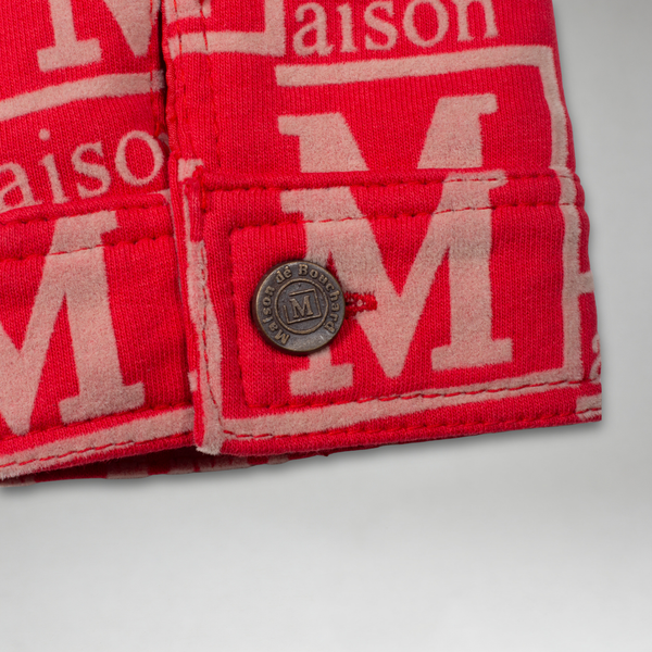 MDB Couture Men's Flocked Monogram Logo Jacket