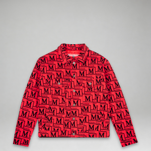 MDB Couture Men's Flocked Monogram Logo Jacket