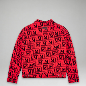 MDB Couture Men's Flocked Monogram Logo Jacket