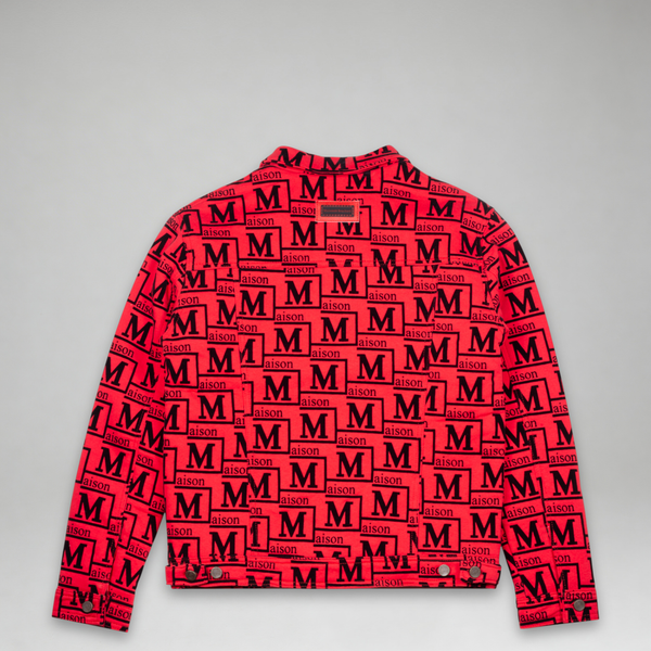 MDB Couture Men's Flocked Monogram Logo Jacket
