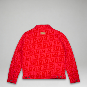 MDB Couture Men's Flocked Monogram Logo Jacket