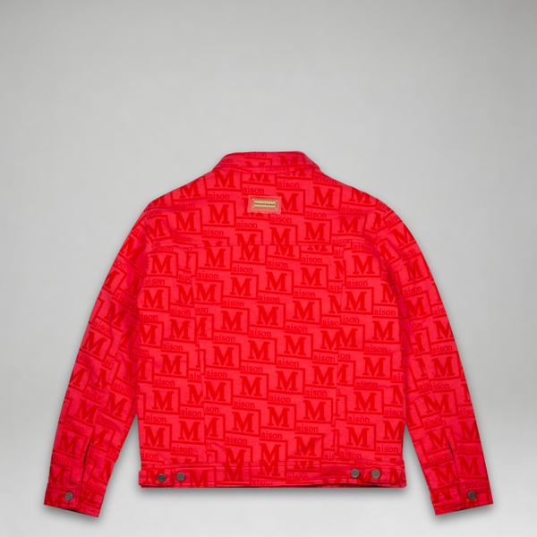 MDB Couture Men's Flocked Monogram Logo Jacket