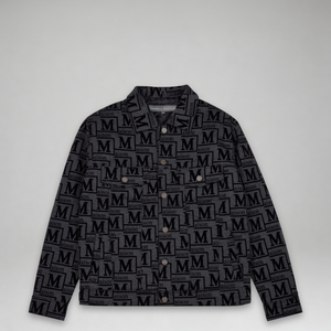 MDB Couture Men's Flocked Monogram Logo Jacket