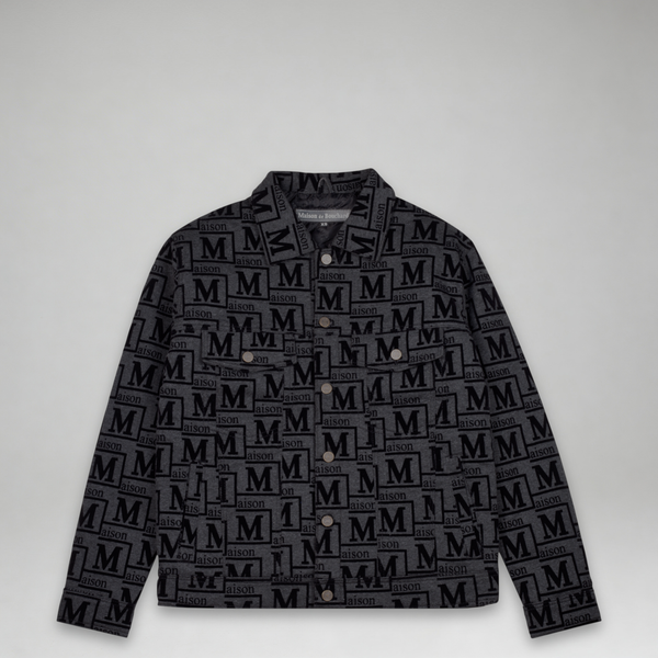 MDB Couture Men's Flocked Monogram Logo Jacket