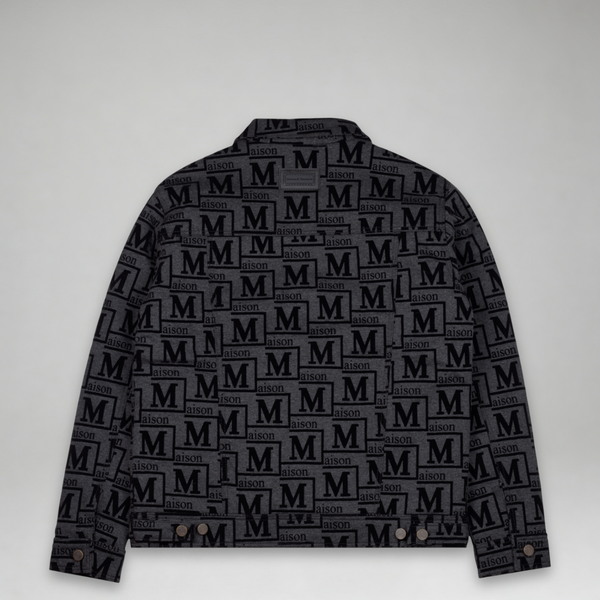 MDB Couture Men's Flocked Monogram Logo Jacket
