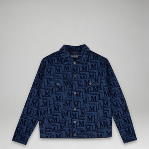 MDB Couture Men's Flocked Monogram Logo Jacket