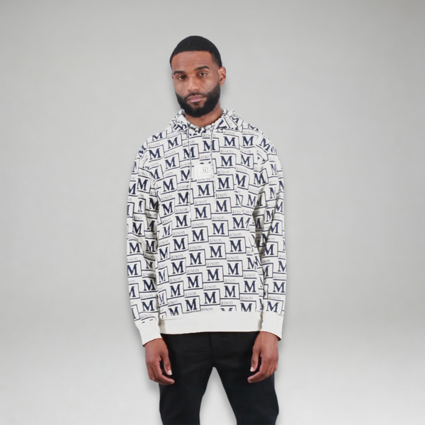 MDB Couture Men's Monogram Woven Hoodie Sweatshirt