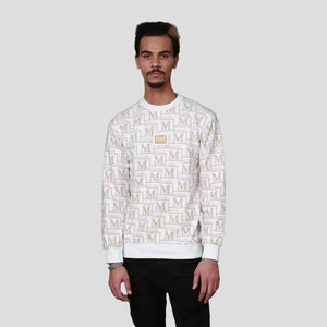 MDB Couture Men's French Terry Monogram Crewneck Sweatshirt