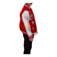 MDB Brand Kid's Varsity Jacket - Red White