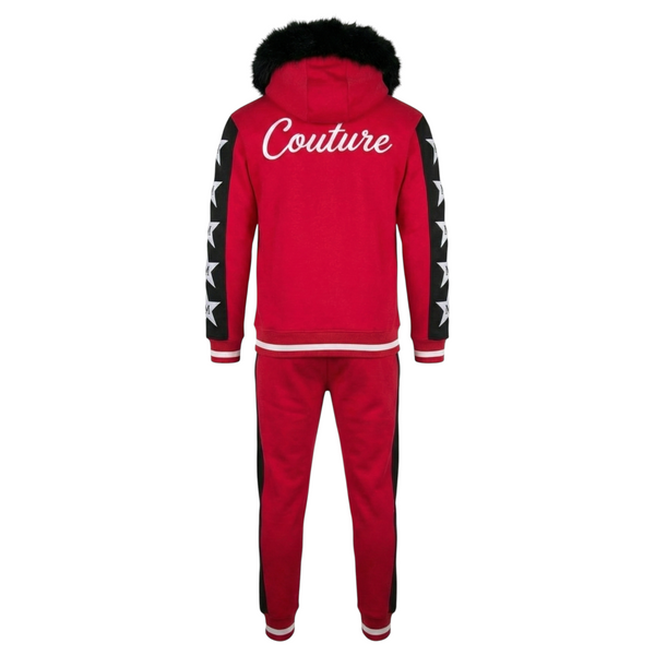 MDB Couture Men's M-Star Fur Hooded Sweatsuit
