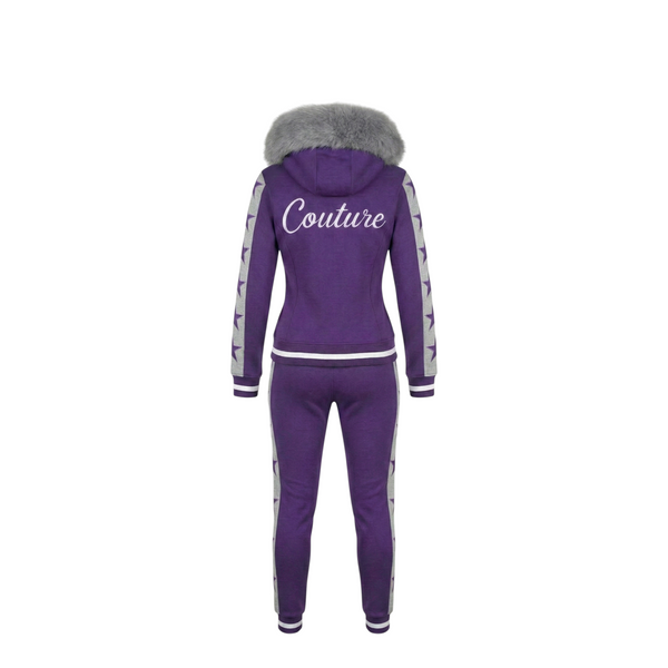 MDB Couture Women's M-Star Fur Hooded Sweatsuit