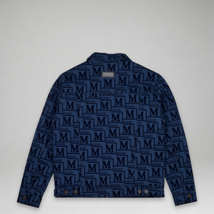 MDB Couture Men's Flocked Monogram Logo Jacket