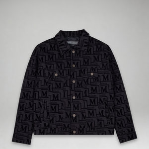 MDB Couture Men's Flocked Monogram Logo Jacket
