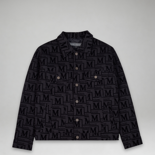 MDB Couture Men's Flocked Monogram Logo Jacket