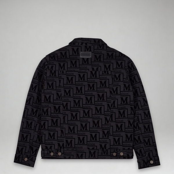 MDB Couture Men's Flocked Monogram Logo Jacket